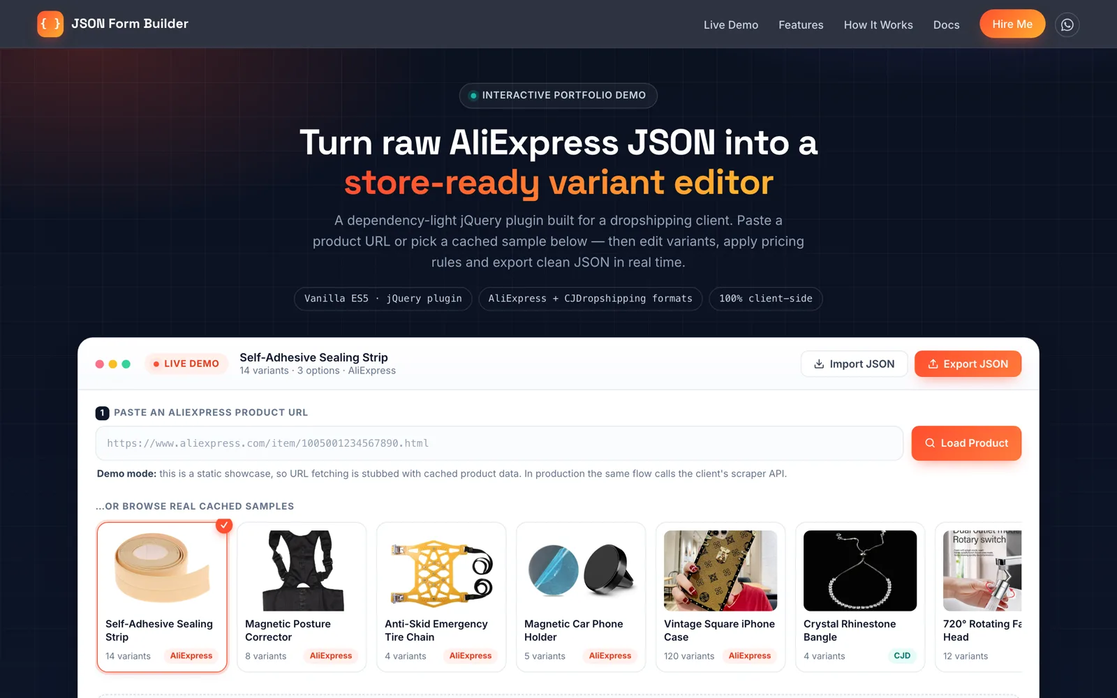 Screenshot of JSON Form Builder